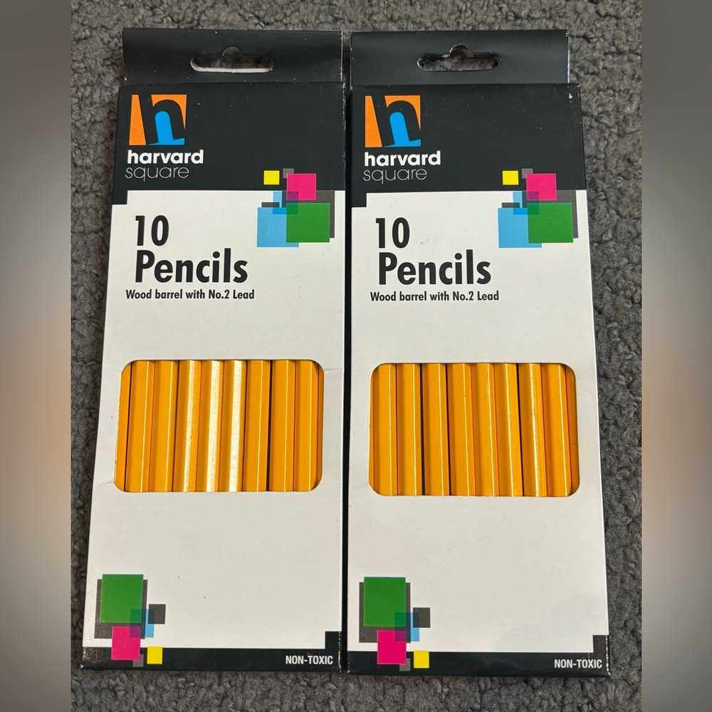 Harvard Square Number 2 Pencils 20 Pencils w/ Erasers New
